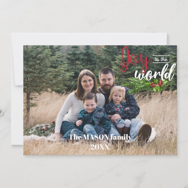 Joy To The World Photo Holiday Card (Front)