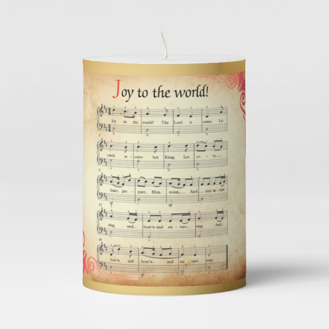Joy to the world!  pillar candle (Front)
