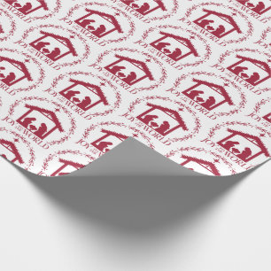 Joy to the World Red Christmas Wrapping Paper