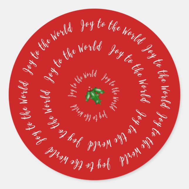 Joy to the World Red Holly Sticker (Front)