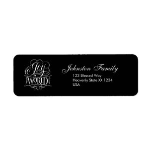 Joy to the World Religious Christmas Calligraphy Label