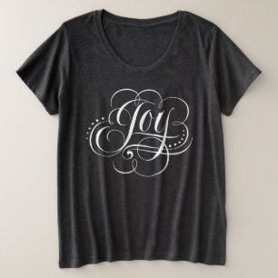 Joy to the World - Religious Christmas Calligraphy Plus Size T-Shirt