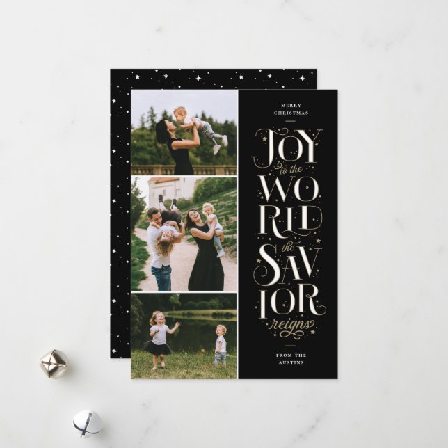 Joy to the World Religious Christmas Card (Front/Back In Situ)