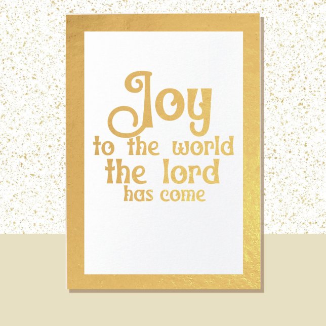 Joy To The World Religious Christmas Gold Foil Card (Creator Uploaded)