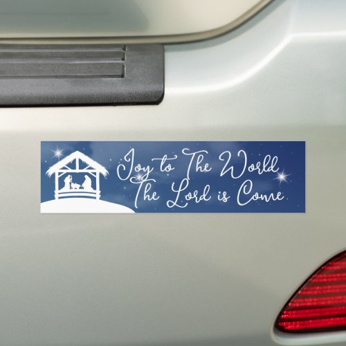 Joy to the World Religious Christmas Nativity Bumper Sticker