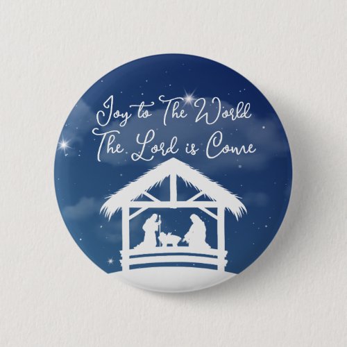 Joy to the World Religious Christmas Nativity Button