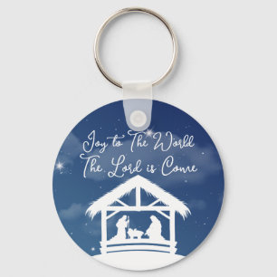 Joy to the World Religious Christmas Nativity Keychain