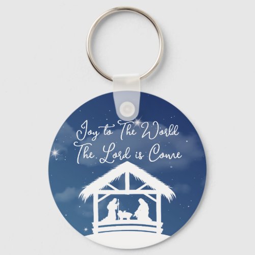 Joy to the World Religious Christmas Nativity Keychain