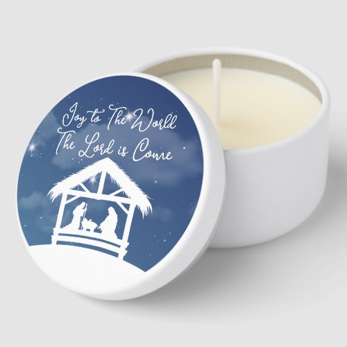 Joy to the World Religious Christmas Nativity Mini Candle Favors