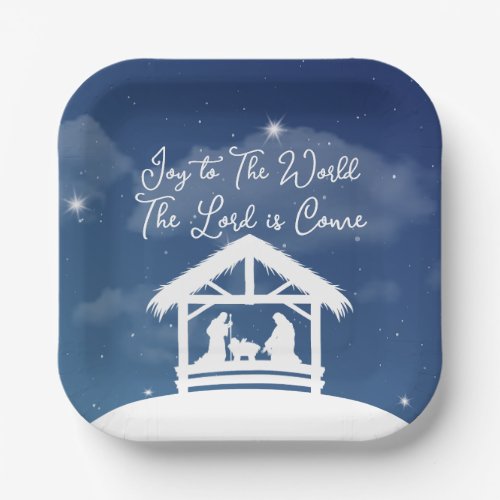 Joy to the World Religious Christmas Nativity Paper Plates