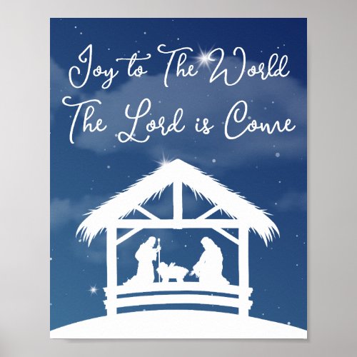 Joy to the World Religious Christmas Nativity Poster