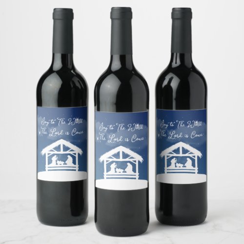 Joy to the World Religious Christmas Nativity Wine Label