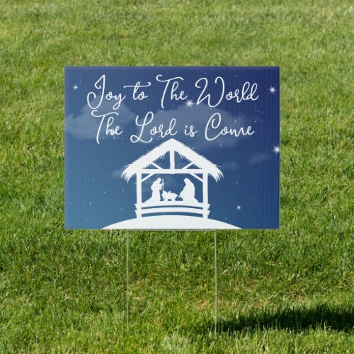 Joy to the World Religious Christmas Nativity Yard Sign