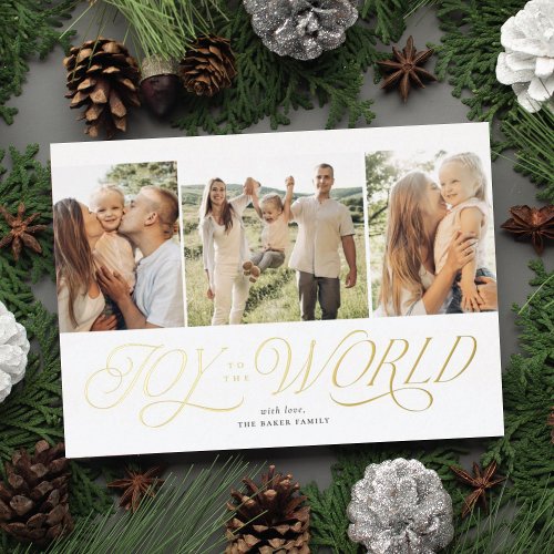 Joy to the World Religious Foil Christmas Cards