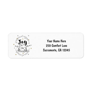 Joy to the World Rustic Silver Gold Holiday Card Label