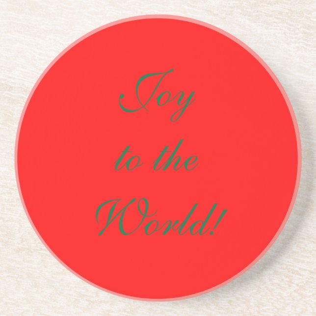 Joy to the World! Sandstone Coaster (Front)