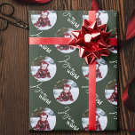 Joy to the World Script Round Photos Green Wrapping Paper<br><div class="desc">Photo wrapping paper, personalized with your picture and hand lettered with Joy to the World in elegant script and modern typography. The photo template is set up to display your picture in a round shape. If you have any problems with picture placement, try cropping your photo to a square and...</div>