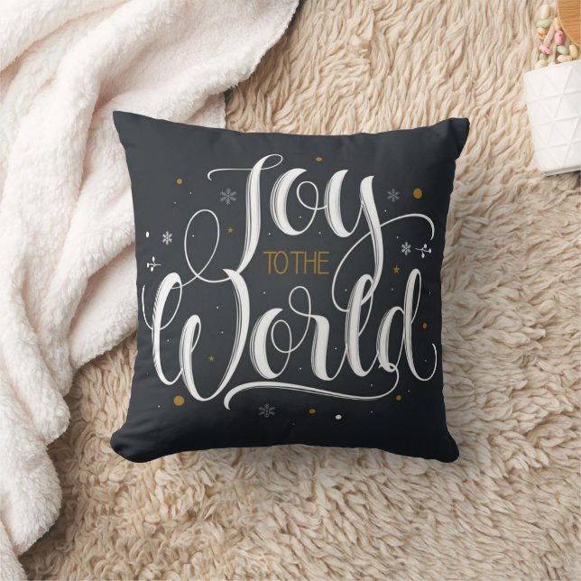 Joy to the world script throw pillow (Blanket)