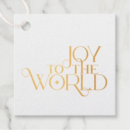 Joy to the World Script Typography Christmas Foil Foil Favor Tags