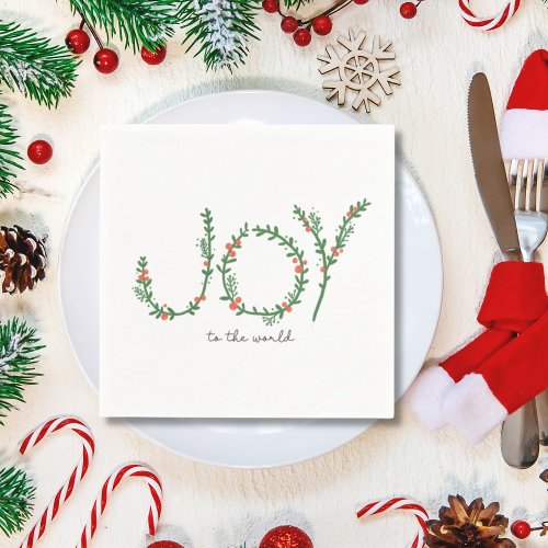 Joy to the World Simple Cute Christmas Napkins