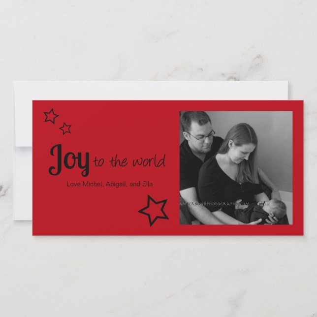 Joy to the World - Simply Modern Holiday Christmas Card (Front)