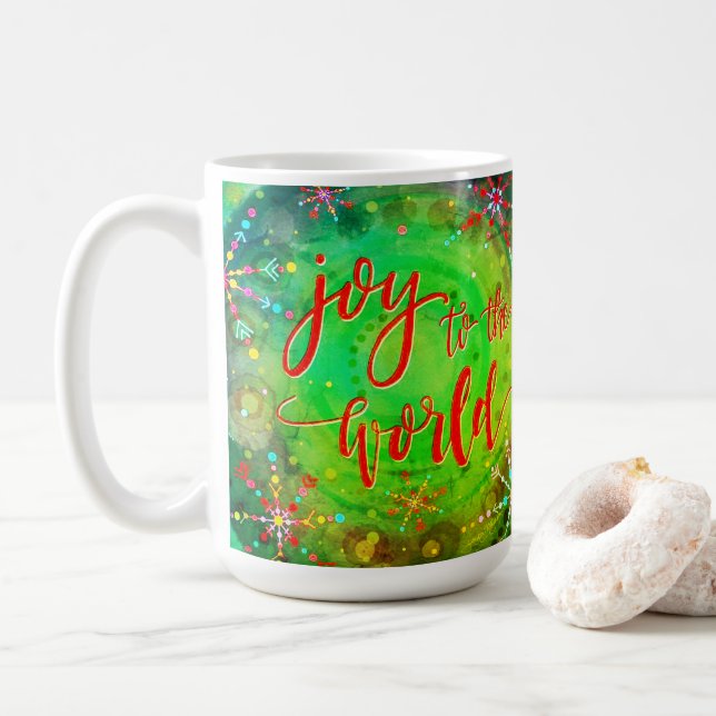 Joy to the World snowflake Coffee Mug (With Donut)