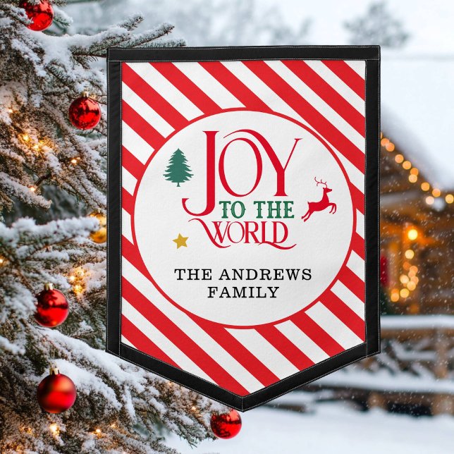 JOY TO THE WORLD! Stripes, Classic, Holidays Pennant (Creator Uploaded)
