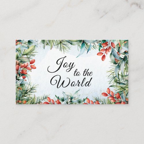 Joy to the World The Lord has Come Christmas Business Card