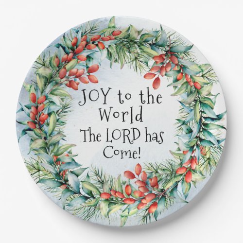 Joy to the World The Lord has Come Christmas Paper Plates
