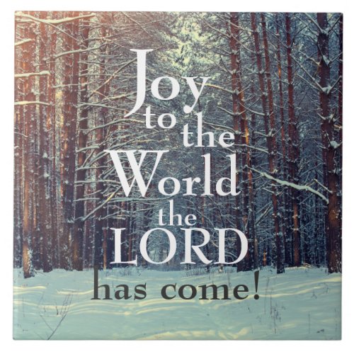 Joy to the World the Lord has Come Winter Forest Tile