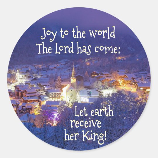 Joy to the World The Lord is Come, Christmas Carol Classic Round Sticker | Zazzle.com
