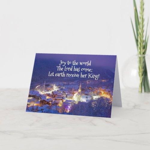 Joy to the World The Lord is Come Christmas Carol Holiday Card