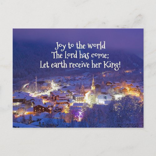 Joy to the World The Lord is Come Christmas Carol Postcard