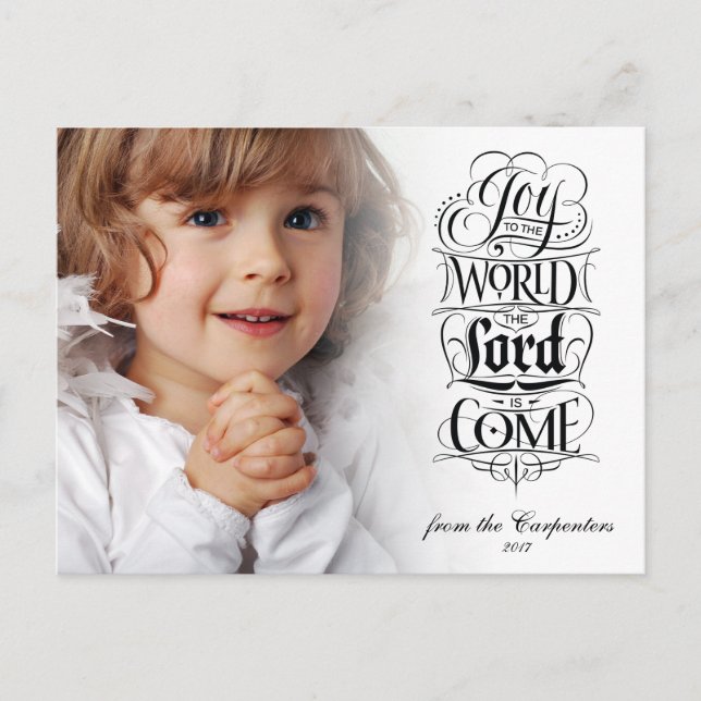 Joy to the World the Lord is Come Christmas Christ Holiday Postcard (Front)