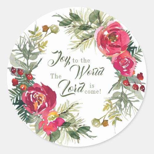 Joy to the World The Lord is Come Christmas Classic Round Sticker