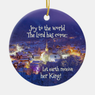 Joy to the World The Lord is Come, Personalized Ceramic Ornament