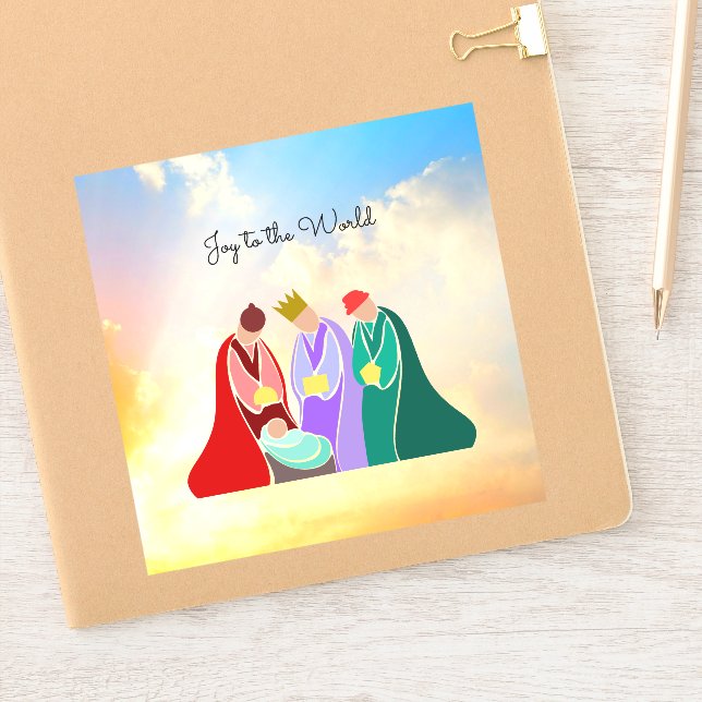 Joy to the World, The Three Wise Men, Sticker (Notebook)