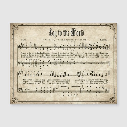 Joy to the World Vintage Christmas Carol 