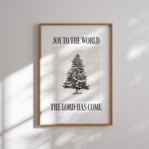 Joy to the World Vintage Tree Christmas Print