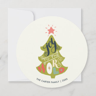 Joy to the World Vintage Tree | Holiday Photo Card