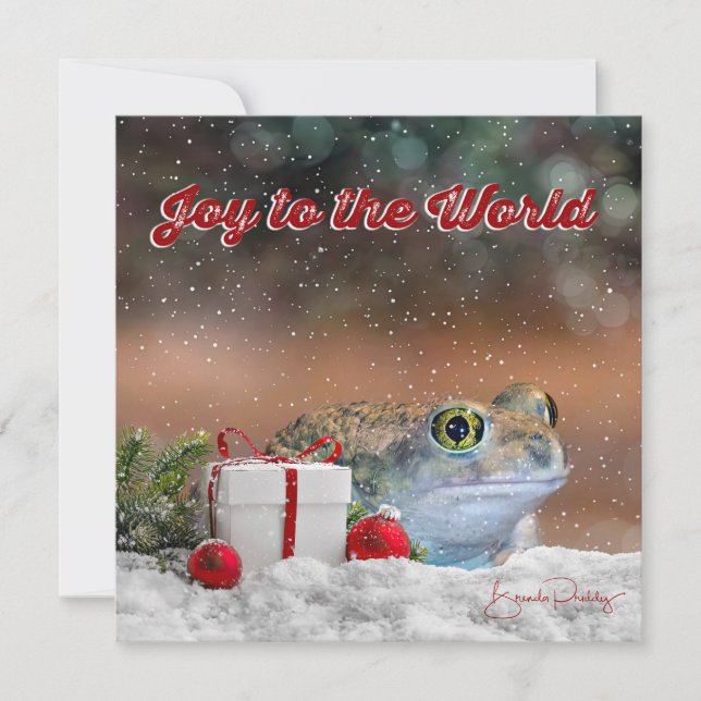 Joy to the World with Jeremiah - 5.25in SQ. FLAT Holiday Card (Front)