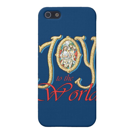 Joy to the World with Stained Glass Nativity iPhone SE/5/5s Case
