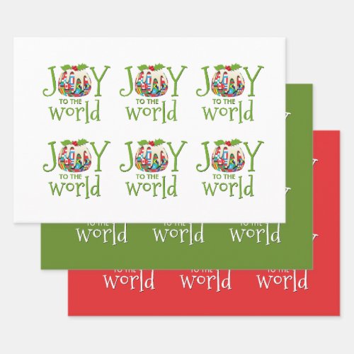 JOY TO THE WORLD WRAPPING PAPER SHEETS