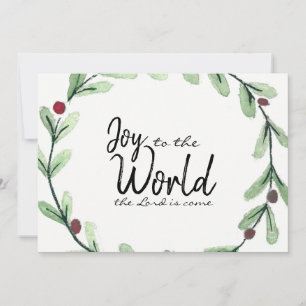 Joy To The World Wreath Photo Christmas Card