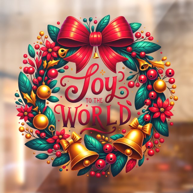 Joy to the World Wreath Window Cling (Sheet 2)