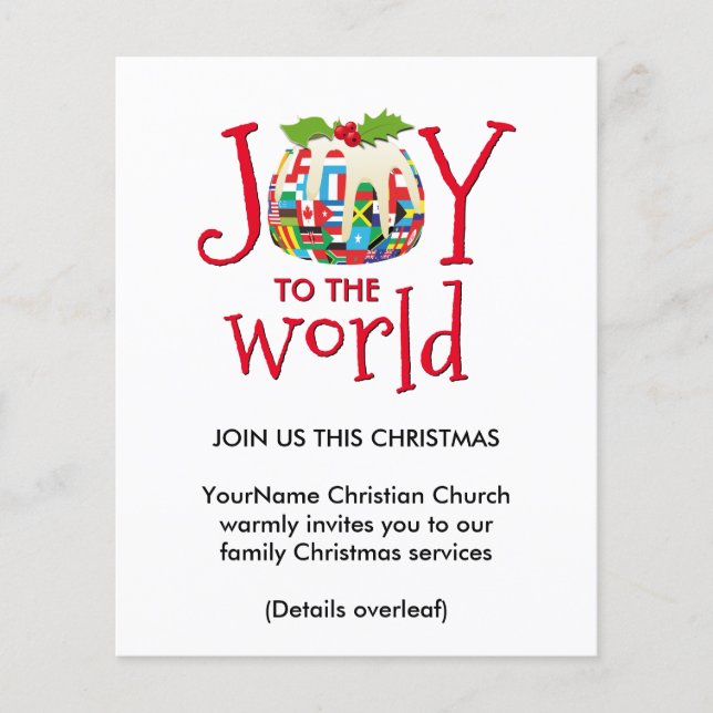 Joy To World Church Christmas Service Invitation (Front)