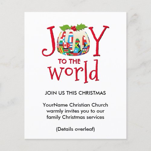 Joy To World Church Christmas Service Invitation