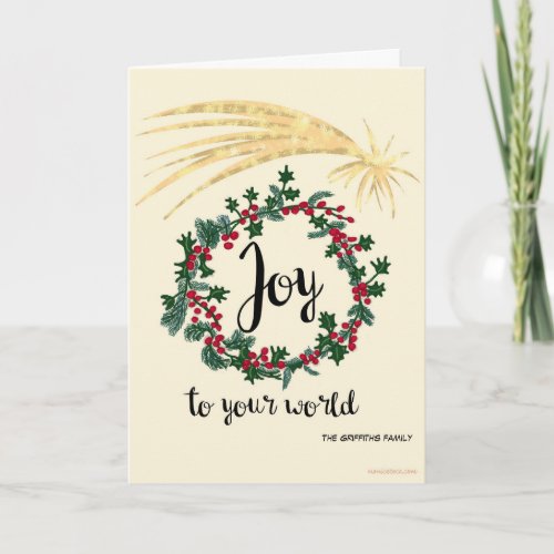 Joy to your world Customizable Holiday Card