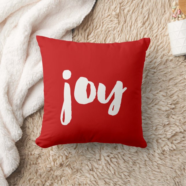 Joy trendy white font throw pillow (Blanket)