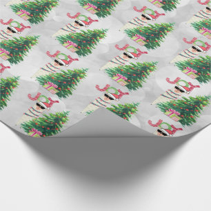 Joy Typography Christmas Llama Pattern Wrapping Paper
